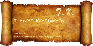 Turzó Kálmán névjegykártya