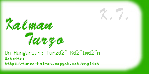 kalman turzo business card